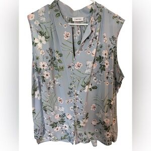 Calvin Klein Light Blue Floral Blouse
